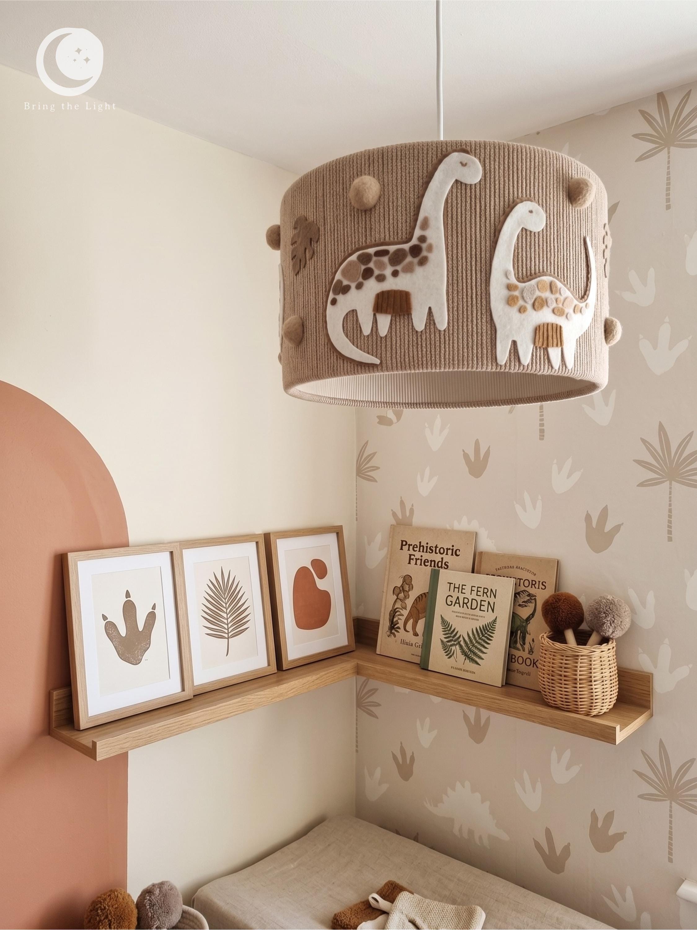 Handmade dinosaur nursery ceiling lampshade for a kids room