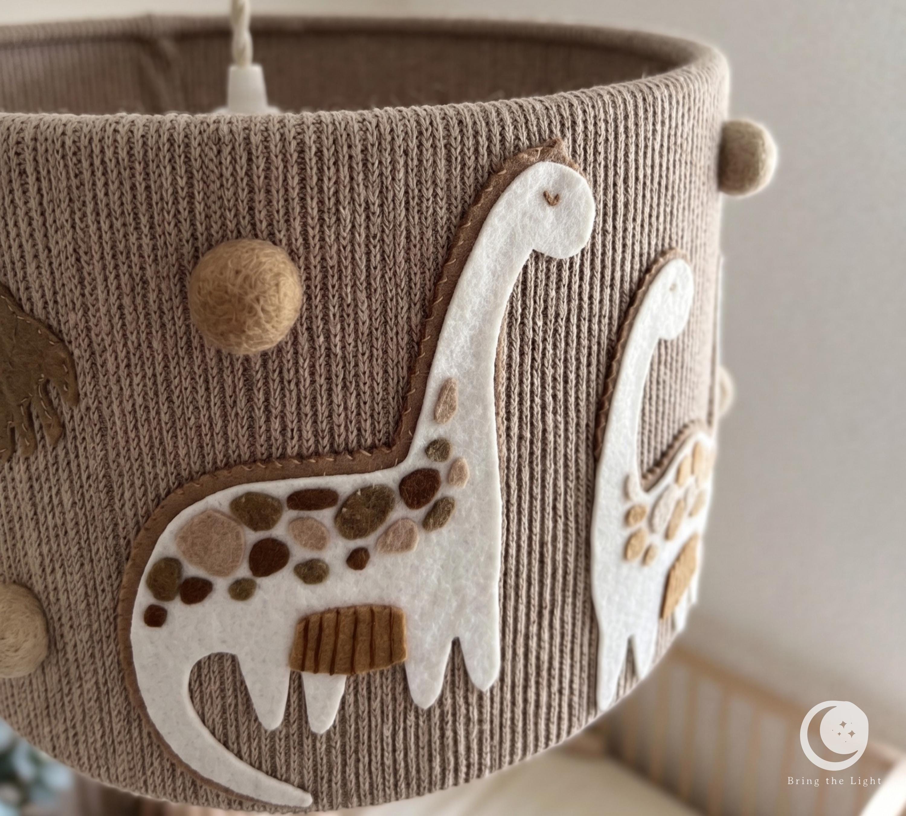 Handmade dinosaur nursery ceiling lampshade for a kids room
