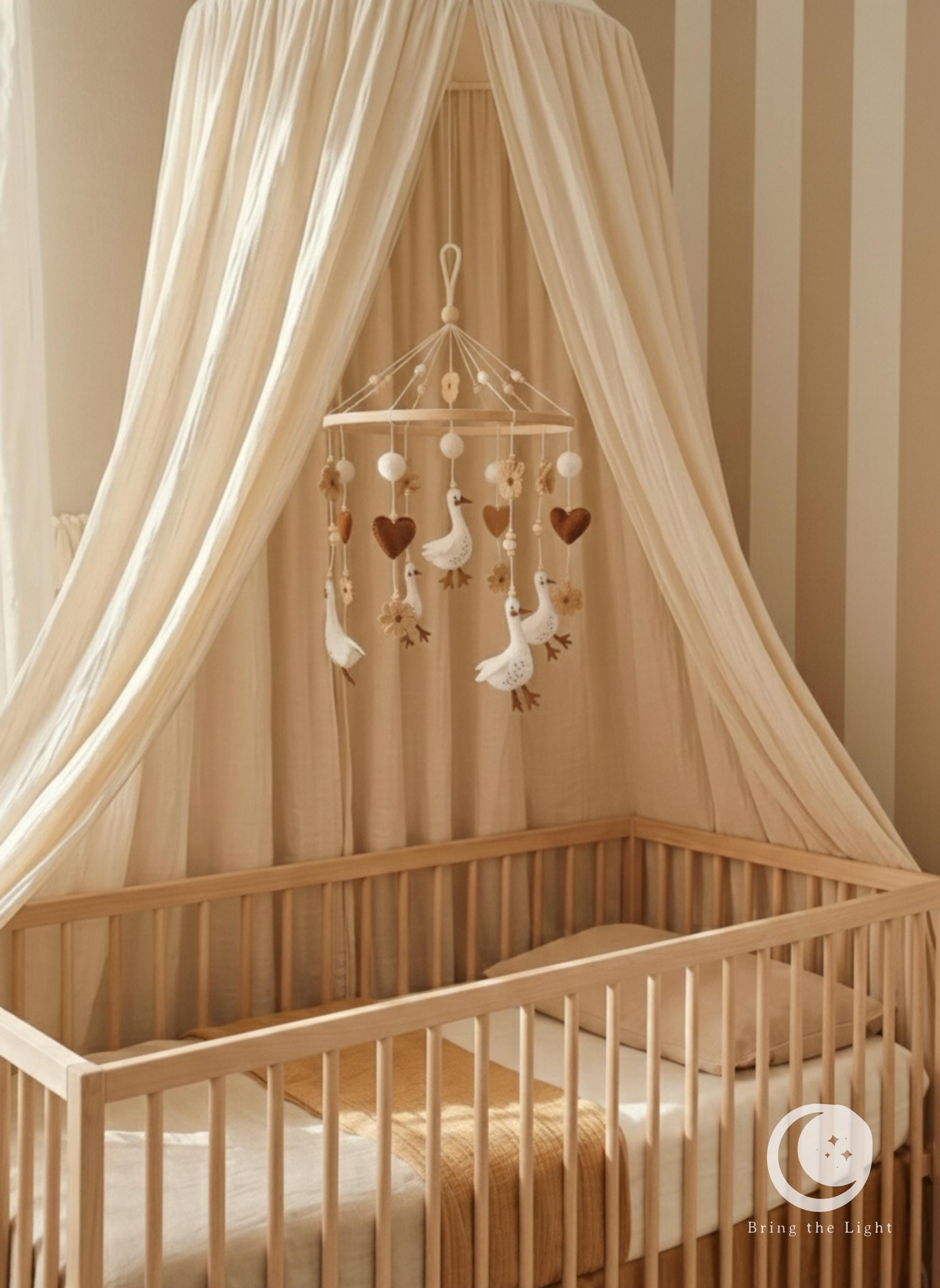 Gosling felt baby mobile in neutral tones